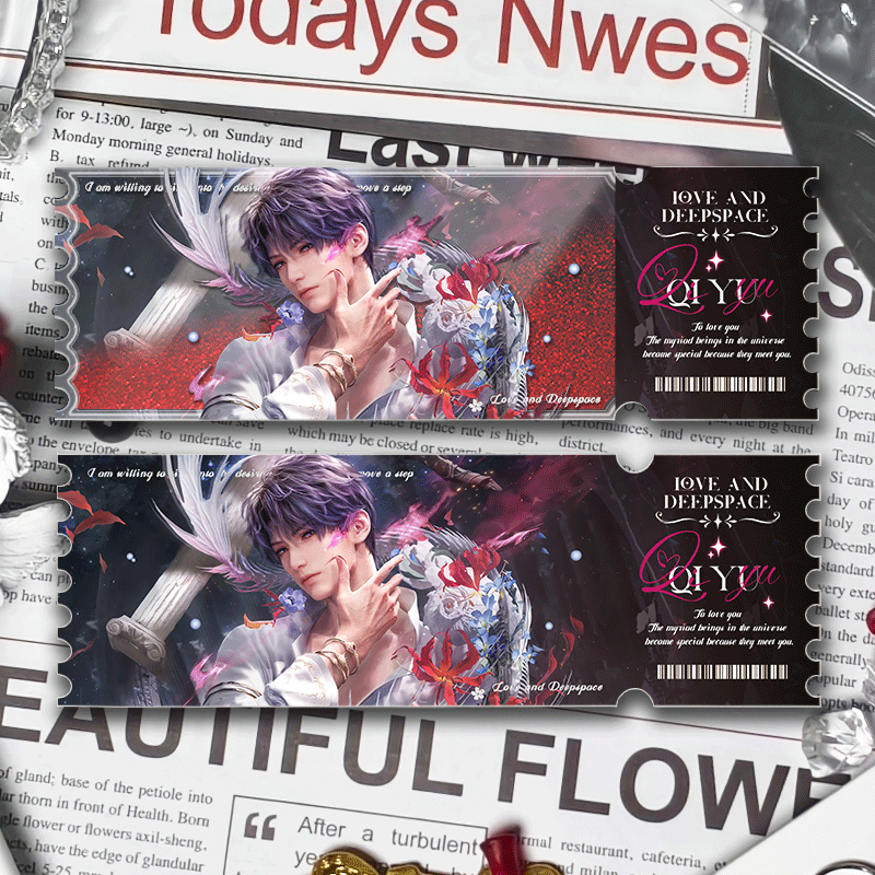 Love and deepspace Anniversary Rewards Drift sand Theater ticket fanmade gift 18cm*6cm