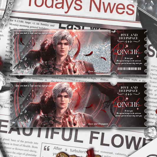 Love and deepspace Anniversary Rewards Drift sand Theater ticket fanmade gift 18cm*6cm