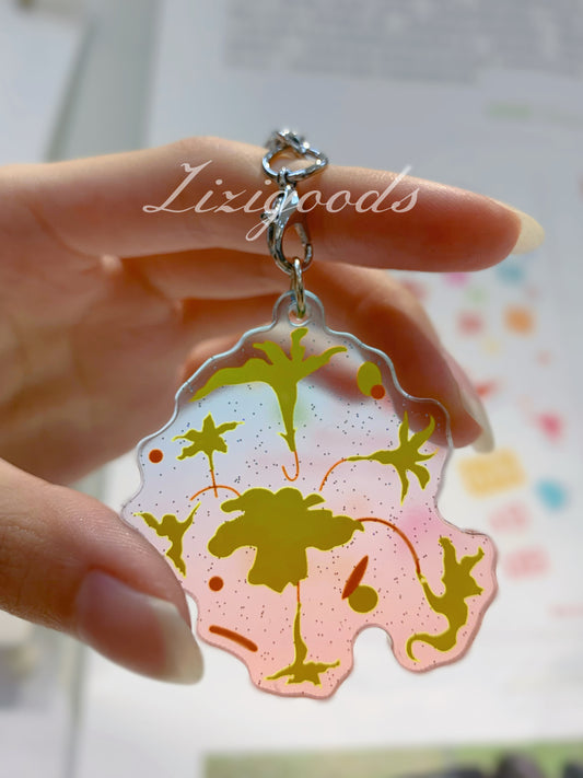 【Zizigoods Original 】Tabebuia chrysantha Gradient Fine Flash Keychain