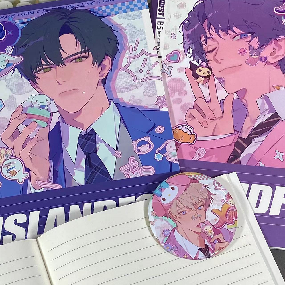 love and deepspaceSanrio Badge and Notebook