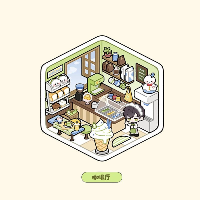 LnD Dessert Shop Series 3D Scenery sticker‌ & Diorama sticker‌