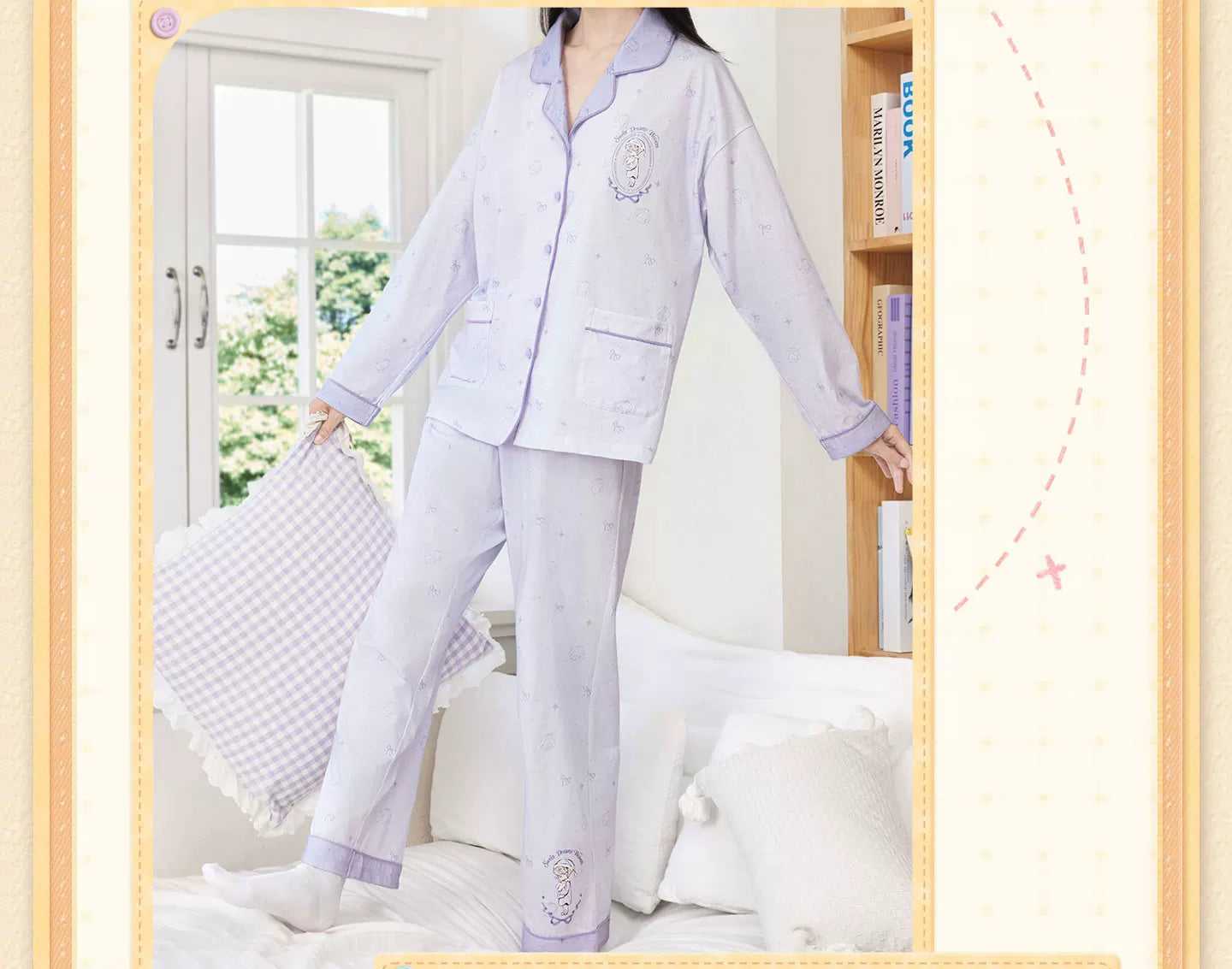 【Official Pre-sale】Sweet Dreams Woven Series Pajama & Slipper Set