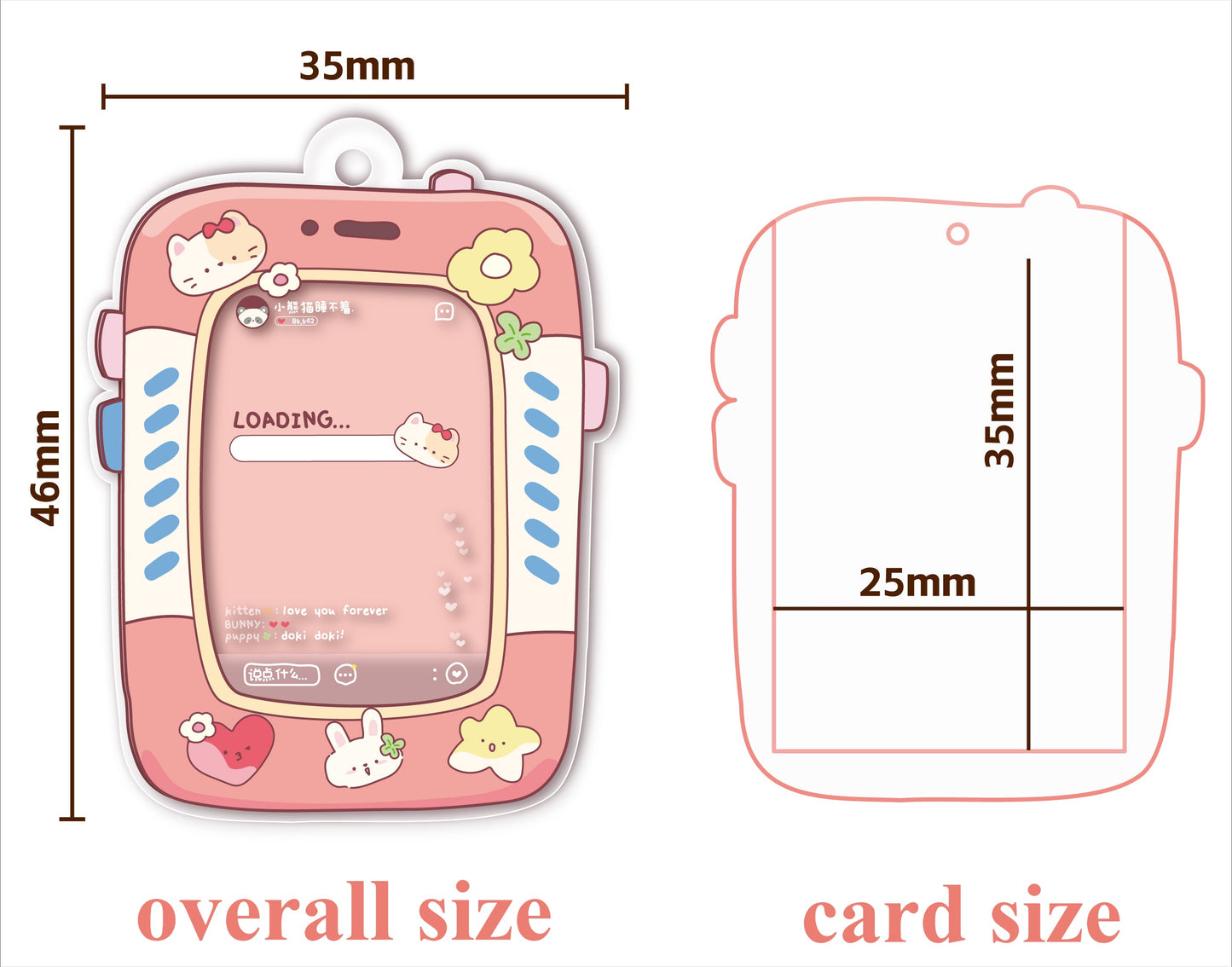 1 inches mini ID card hoder